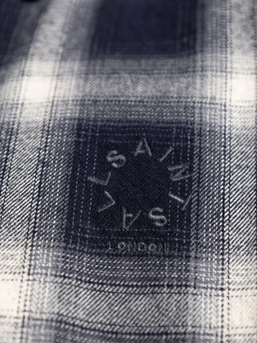 Allsaints Check-embroidered Shirt In Black