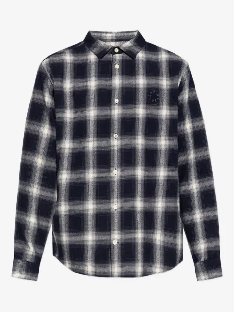 AllSaints check-embroidered shirt