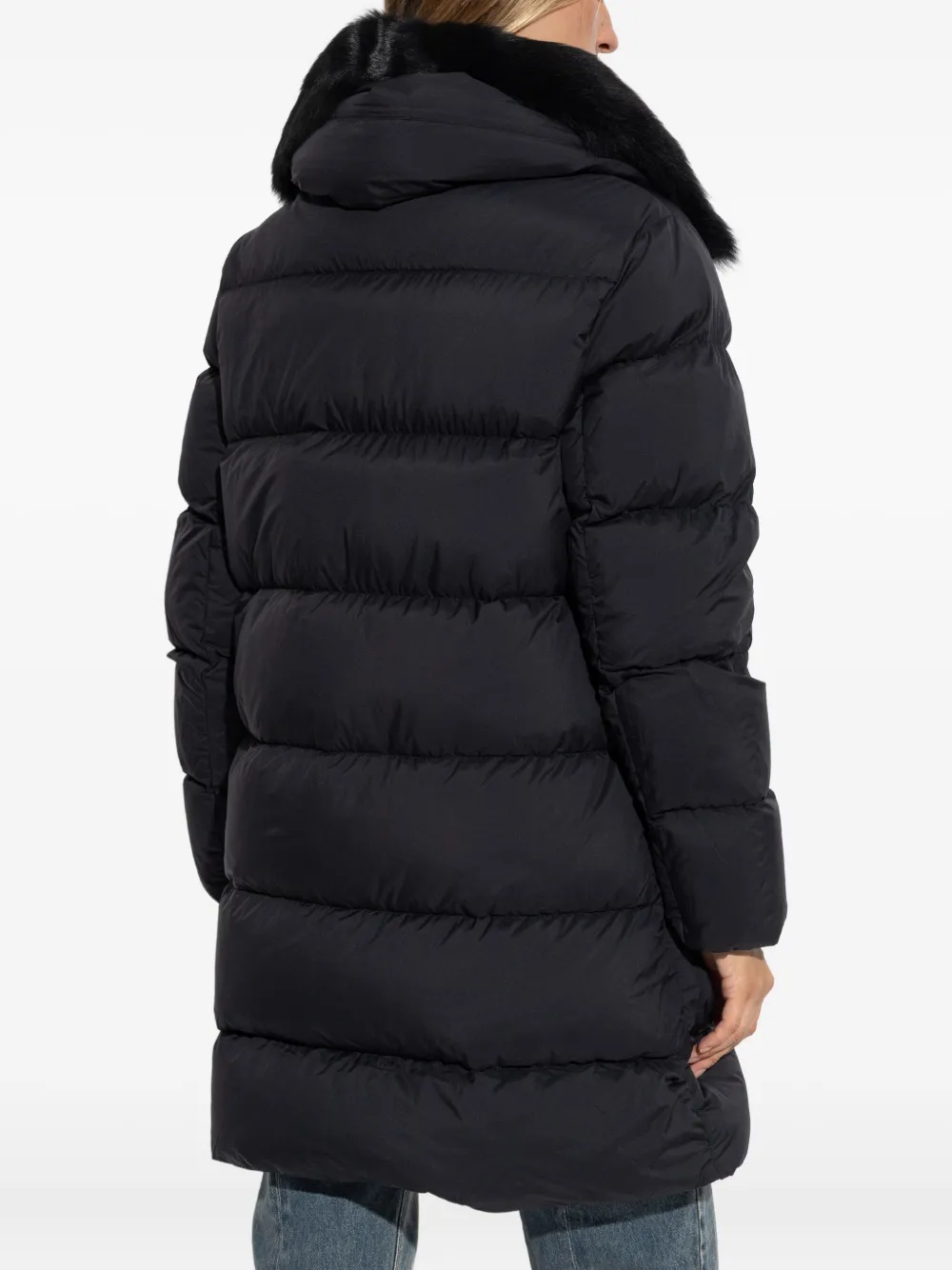 Moose Knuckles Long-sleeved Down Jacket In Black