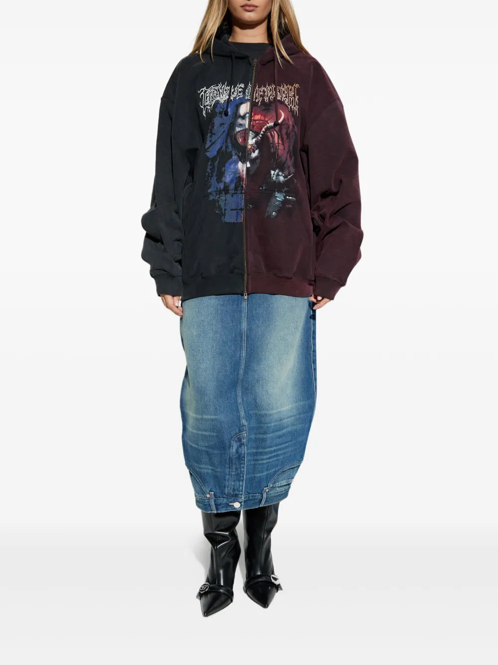 VETEMENTS graphic-print zip-up hoodie | Hoodies | Image 2
