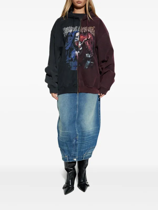 VETEMENTS グラフィック ジップパーカー ブラック.u VETEMENTS グラフィック ジップパーカー | ブラック | FARFETCH JP