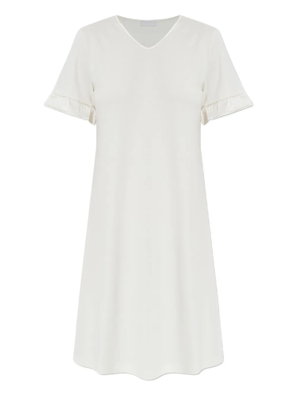 Hanro Ruffle-sleeve V-neck Nightdress In White