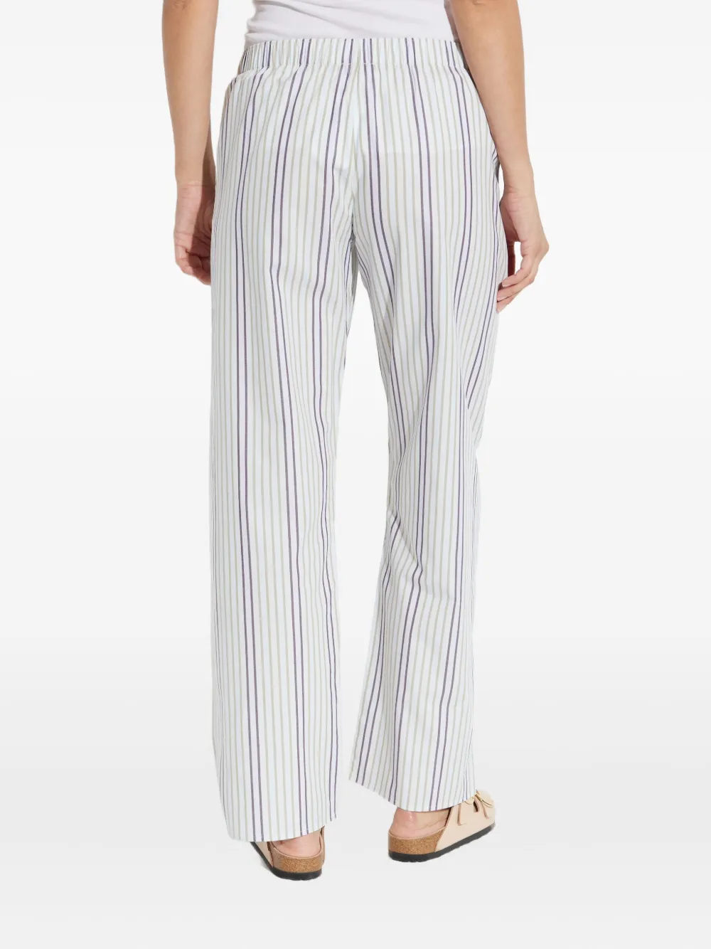 Hanro Striped Elastic-waist Pajamas Pants In White