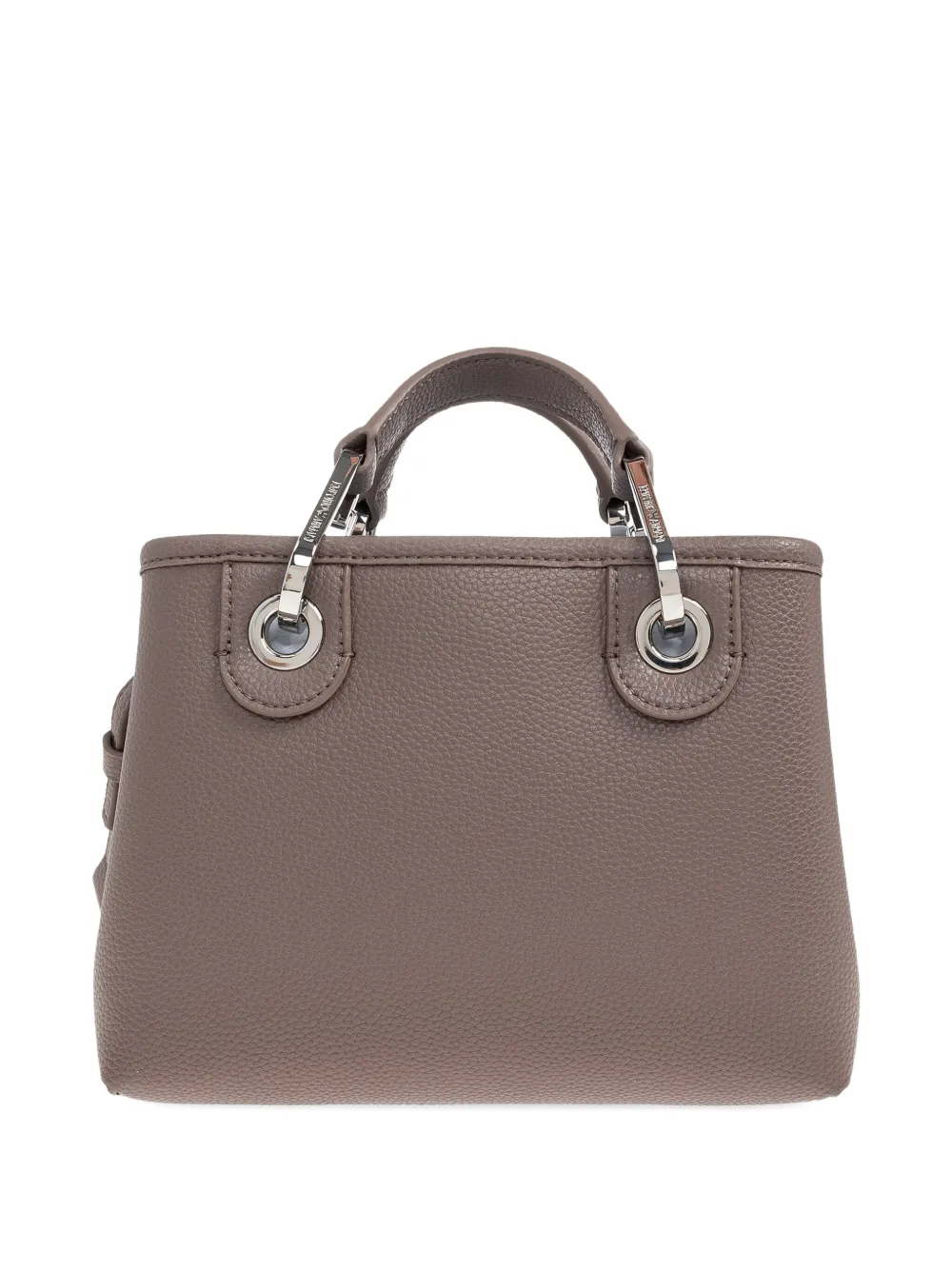 Emporio Armani Small Logo-plaque Top-handle Tote Bag In Brown