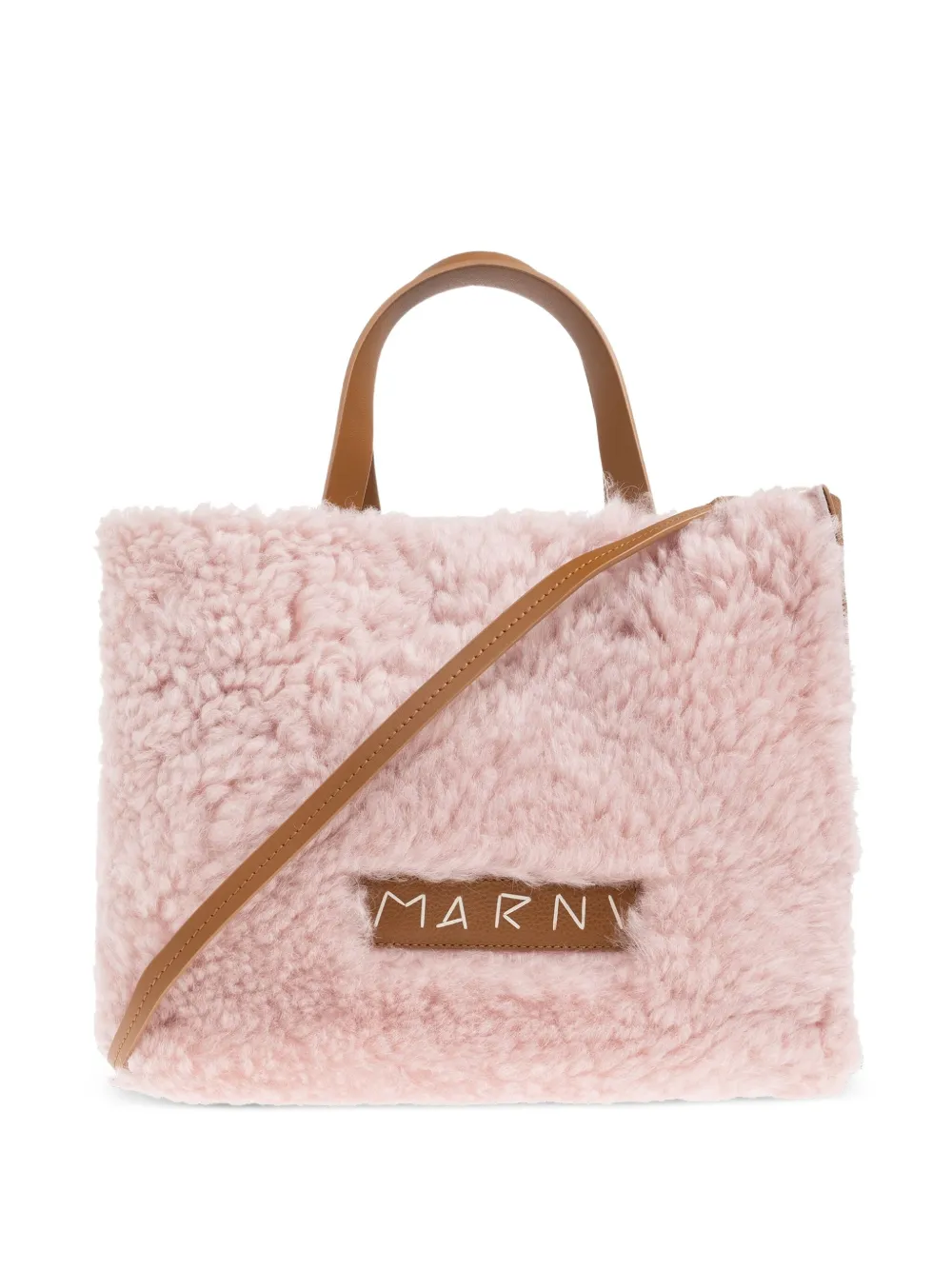 Marni fur-trimmed tote bag | Pink | Image 1
