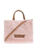 Marni fur-trimmed tote bag - Pink