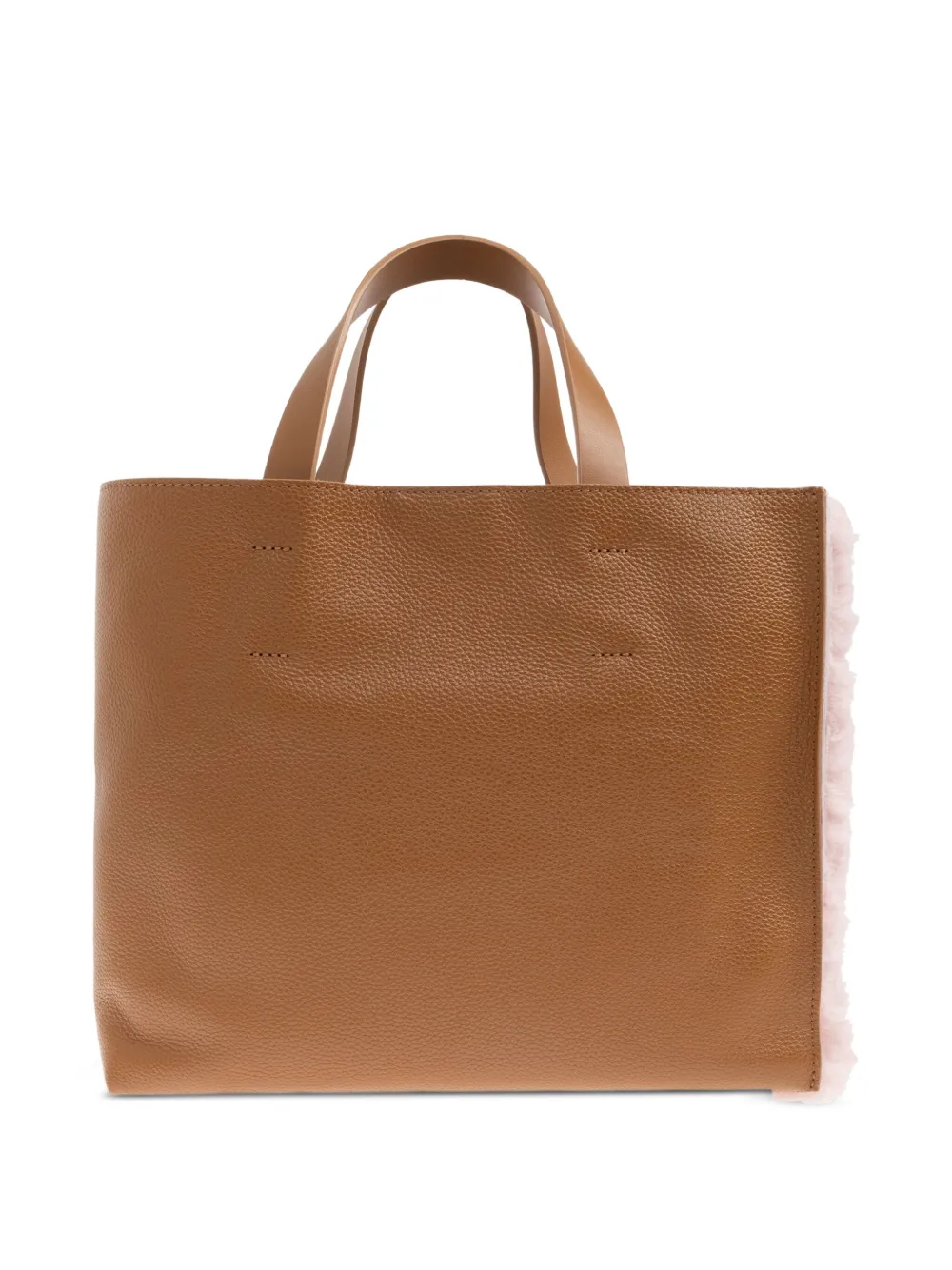 Marni Shopper met afwerking van imitatiebont Roze