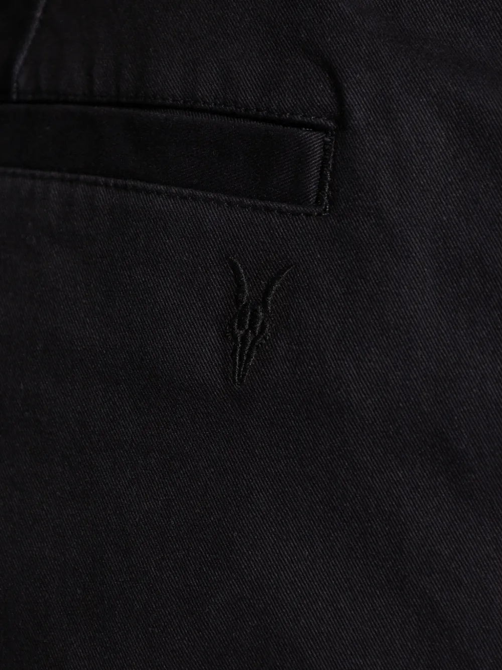 AllSaints Broek met geborduurd logo Zwart