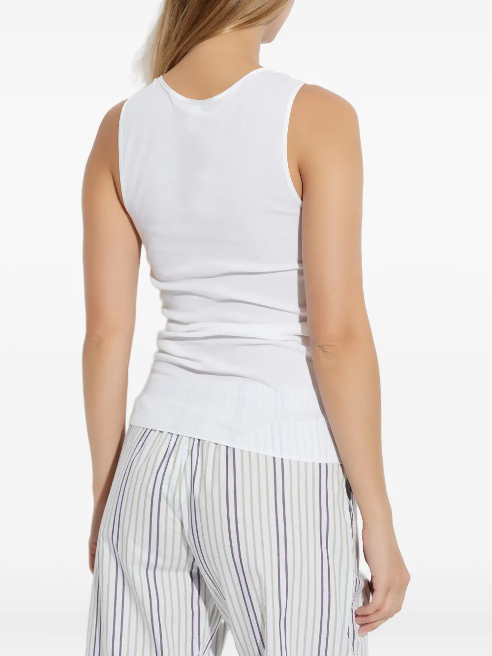 Hanro Tanktop met verfraaid kant Wit
