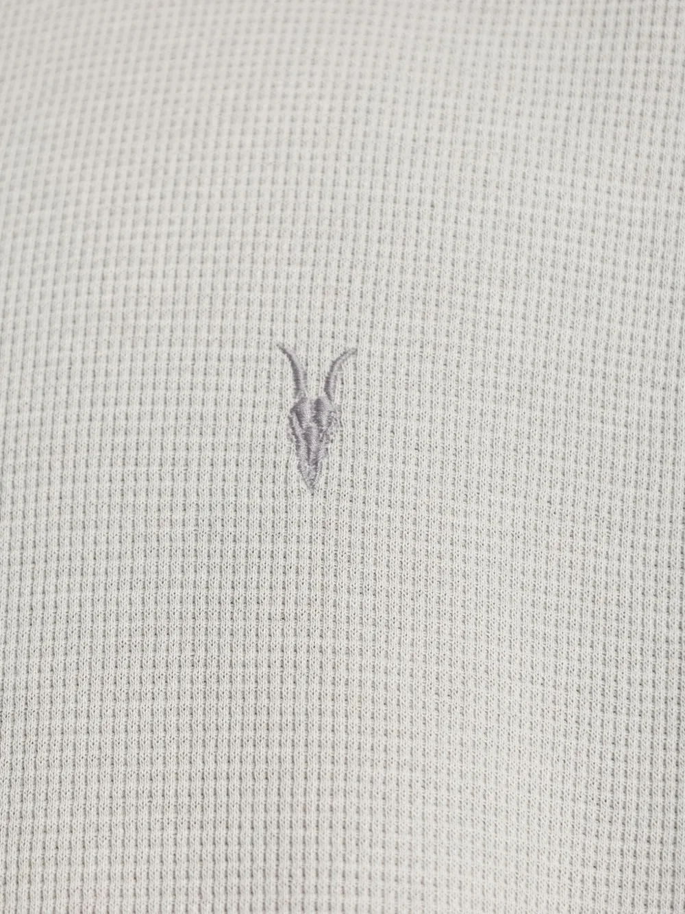 AllSaints T-shirt met geborduurd logo en wafeltextuur Grijs