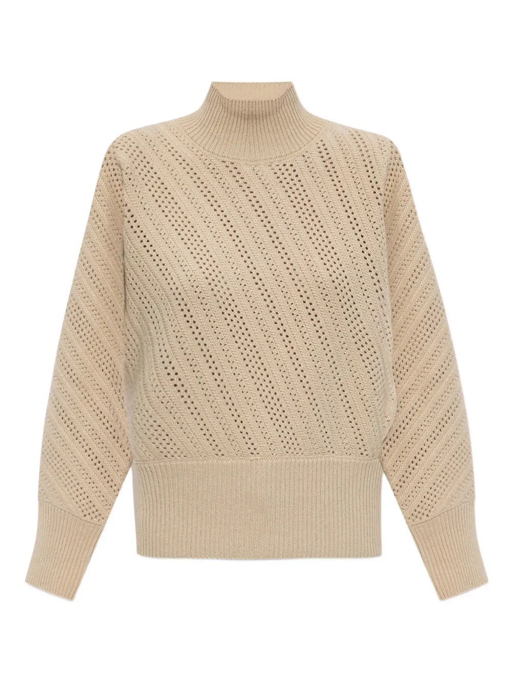 FENDI high-neck pointelle-knit sweater - Neutrals