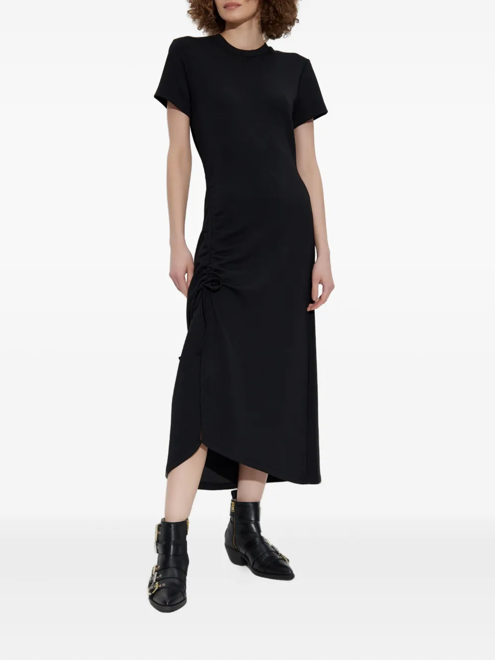AllSaints Midi-jurk met ronde hals Zwart