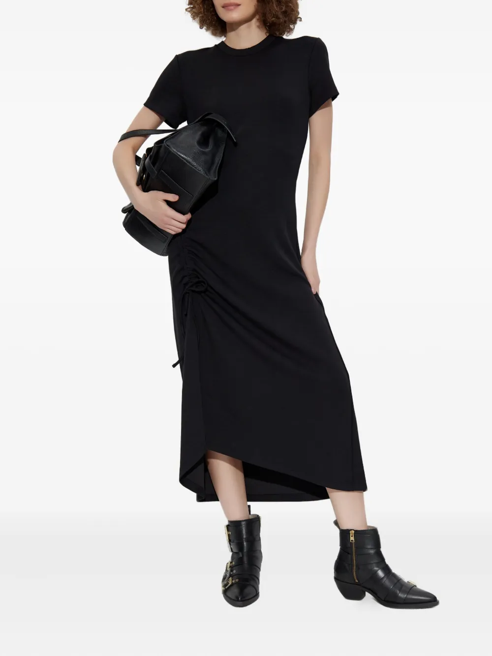 AllSaints Midi-jurk met ronde hals Zwart