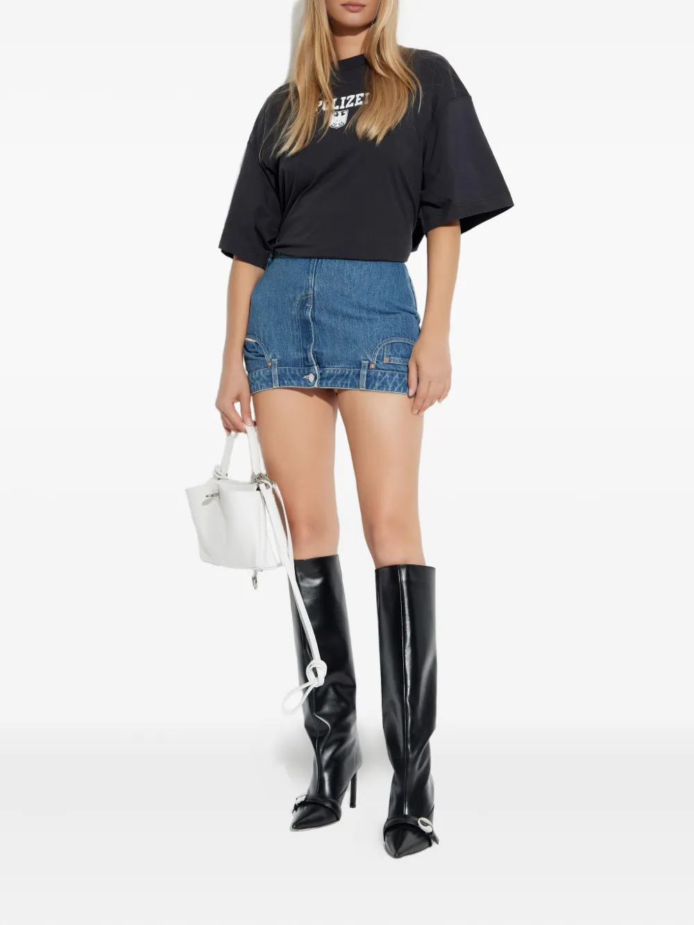VETEMENTS upside-down denim mini skirt - Blauw