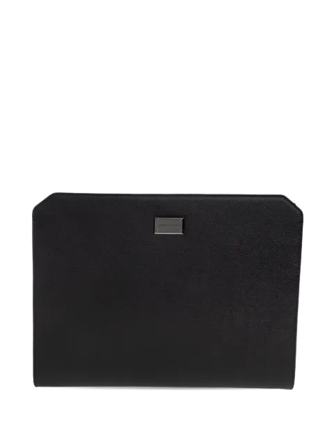 Emporio Armani logo-plaque leather clutch bag