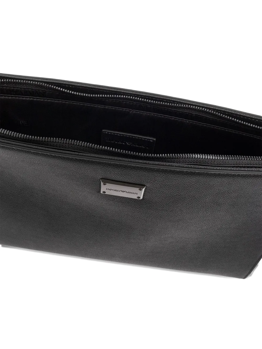Emporio Armani Clutch met logoplakkaat Zwart