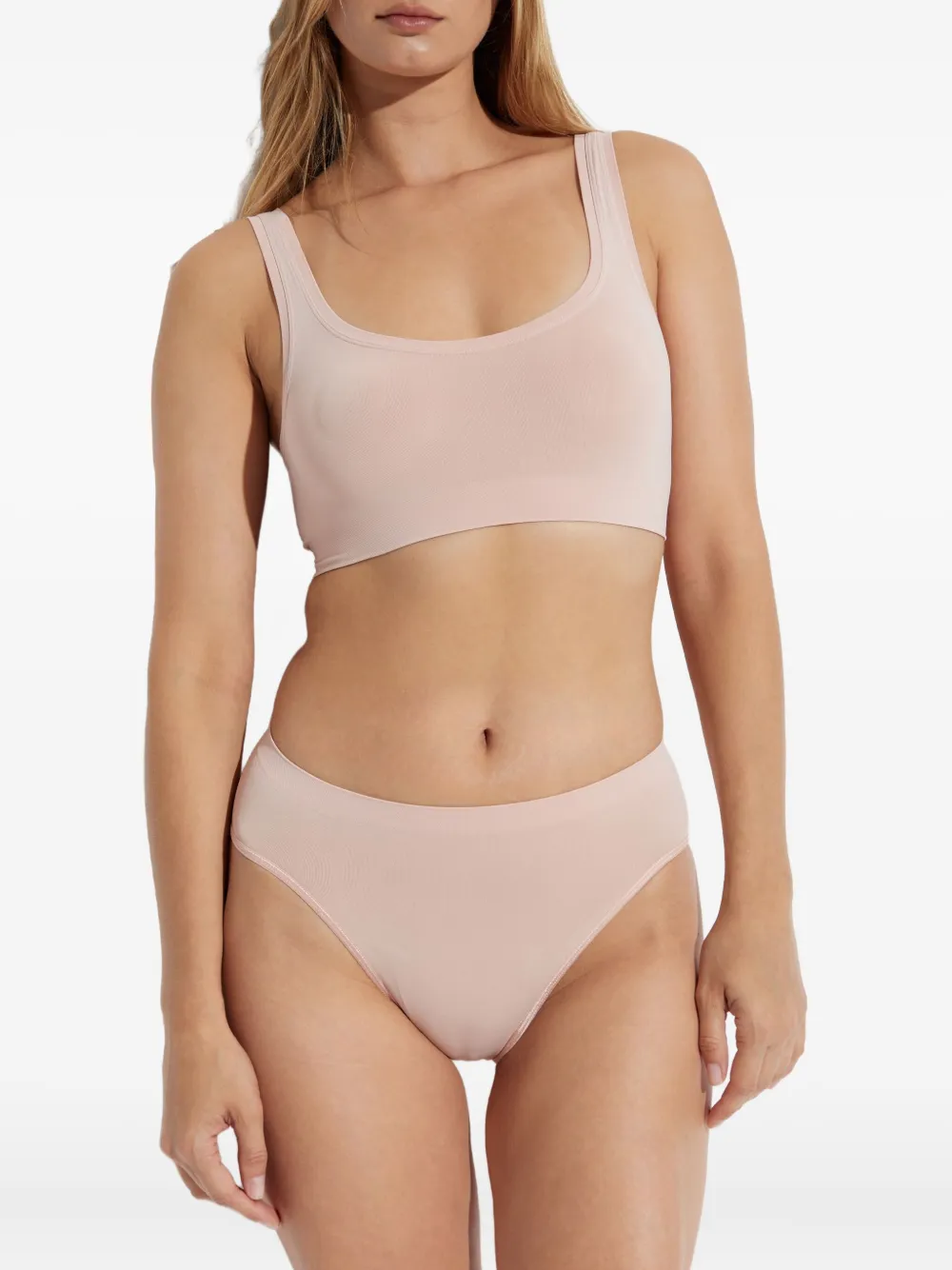 Hanro Scoop-neck Crop Top In Pink