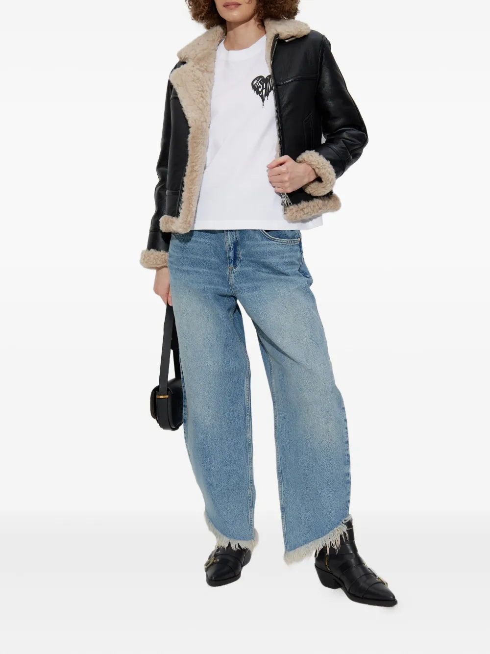 AllSaints TAYLOR jeans met franje afwerking - Blauw