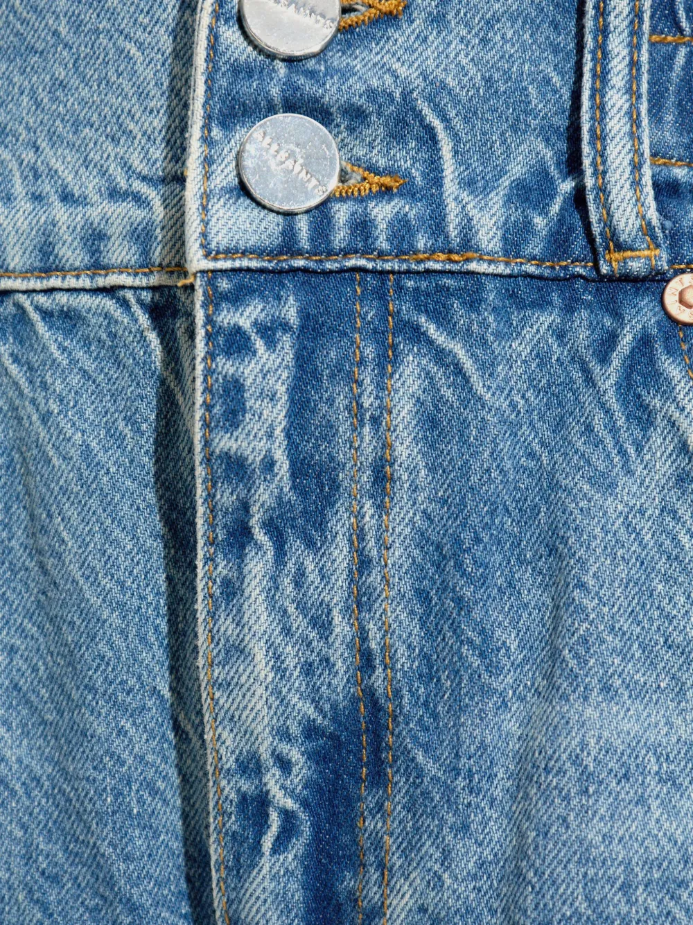 AllSaints TAYLOR jeans met franje afwerking Blauw