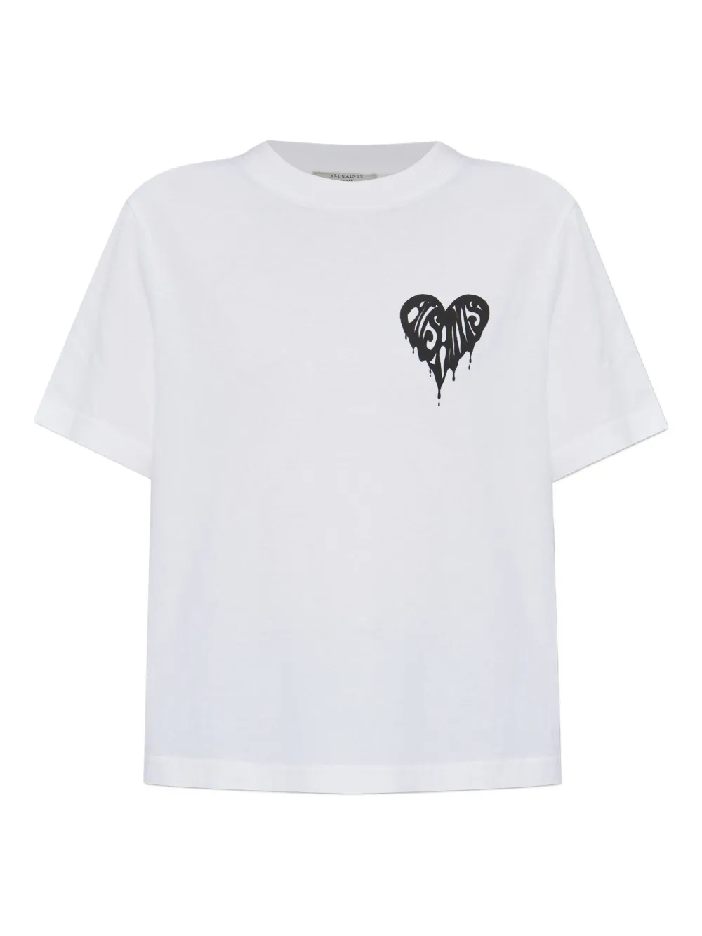 AllSaints T-shirt in cotone con stampa Heart - Bianco