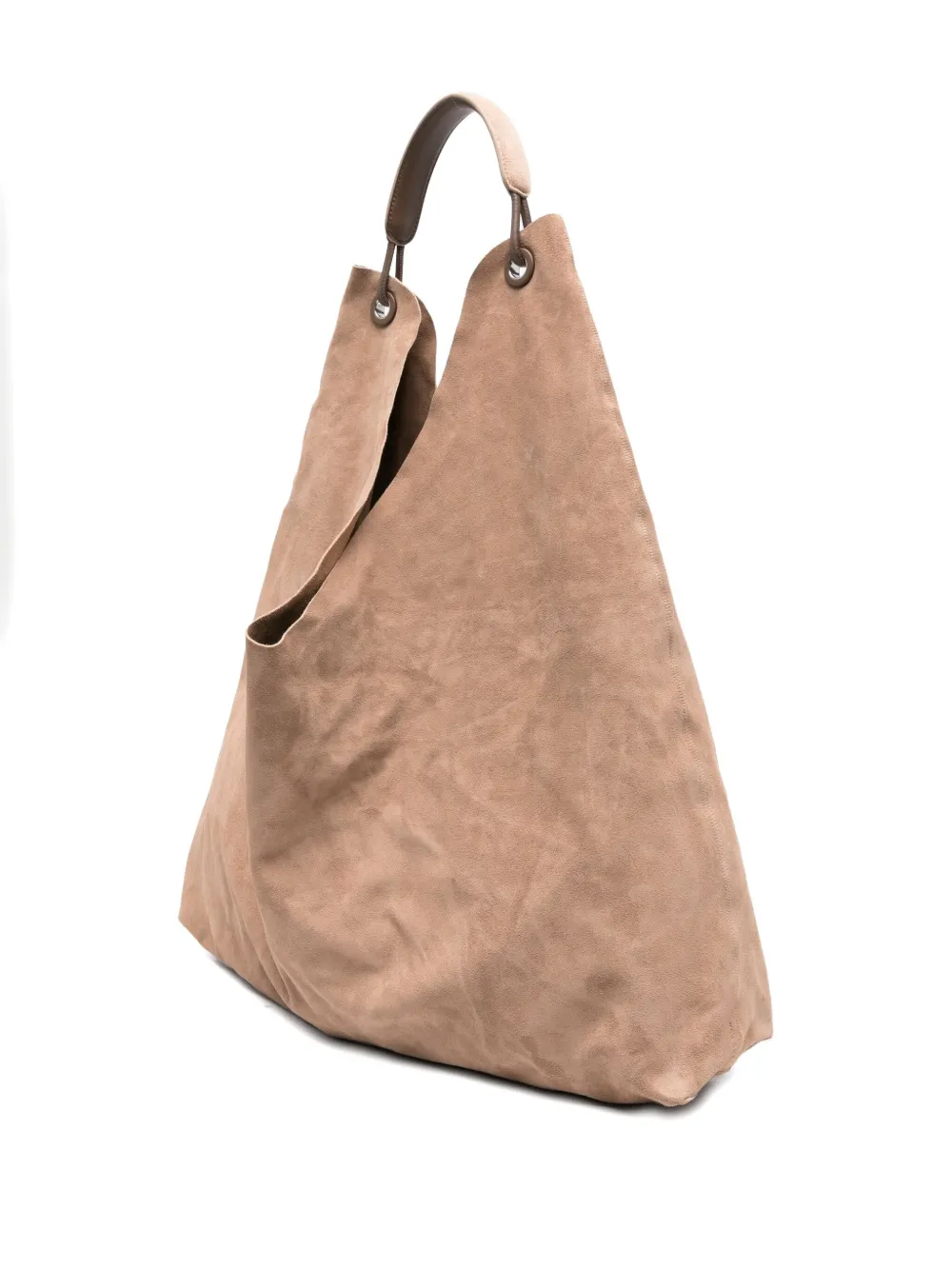 The Row Bindle Three Suede Shoulder Bag In Neutral