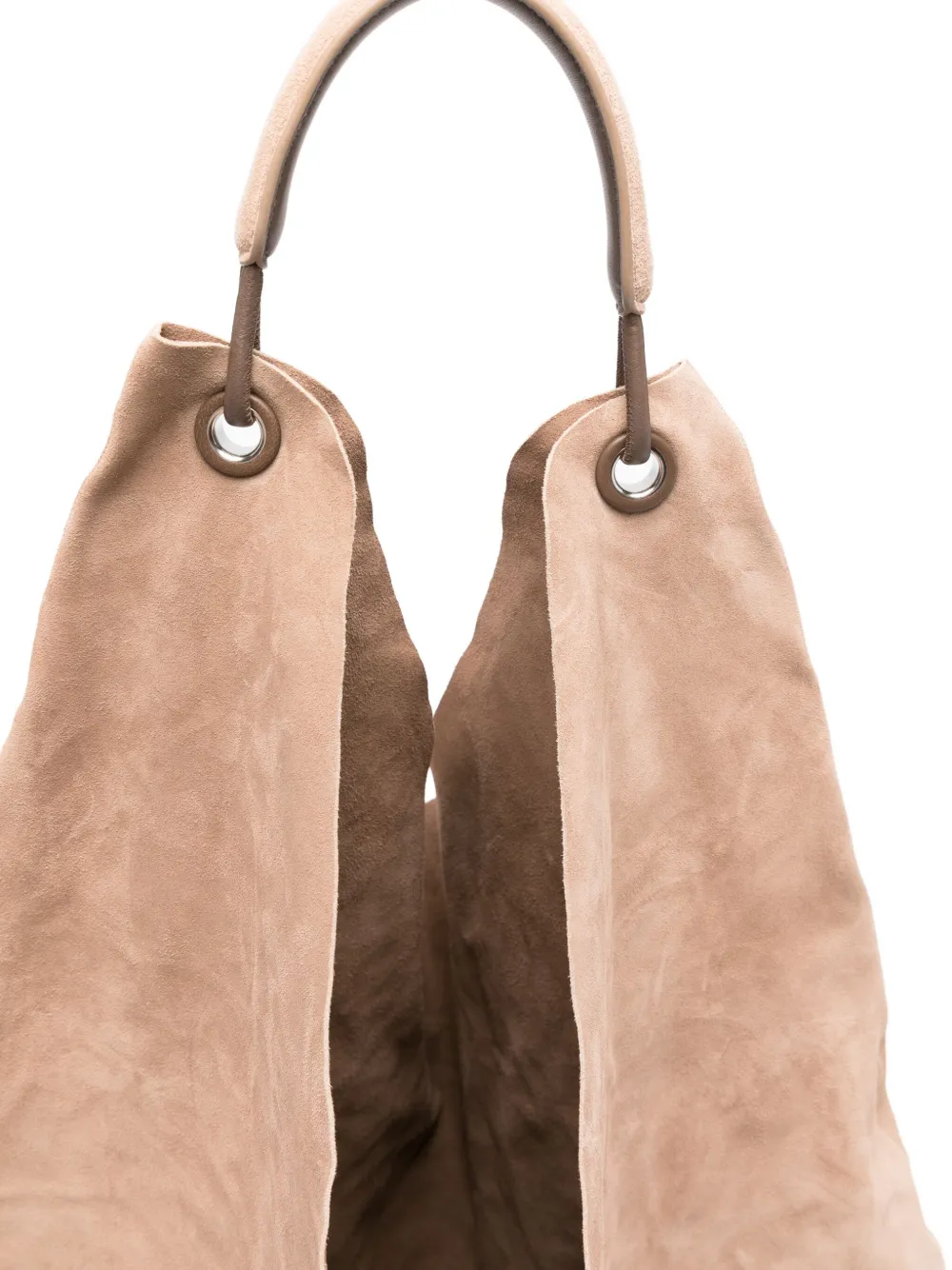 The Row Bindle Three Suede Shoulder Bag In Neutral