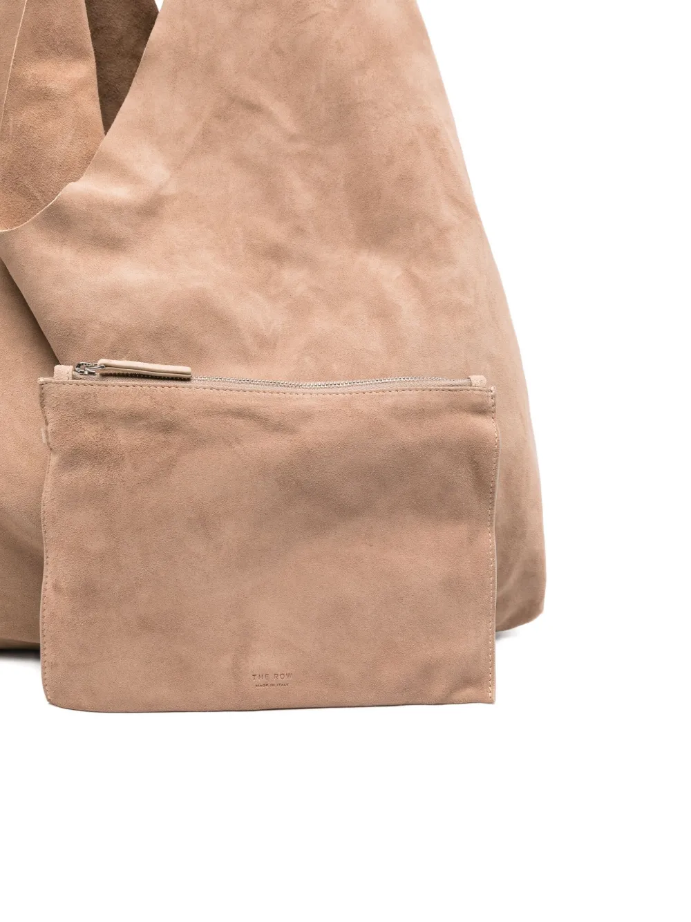 The Row Bindle Three Suede Shoulder Bag In Neutral