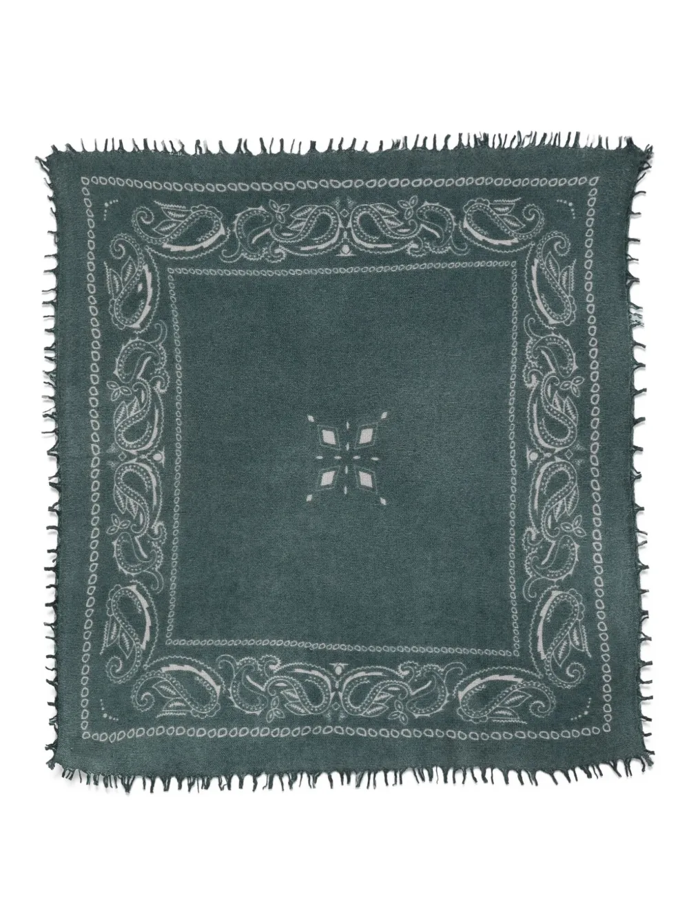 Warm-Me paisley-print frayed-edge scarf | Grey | Image 1