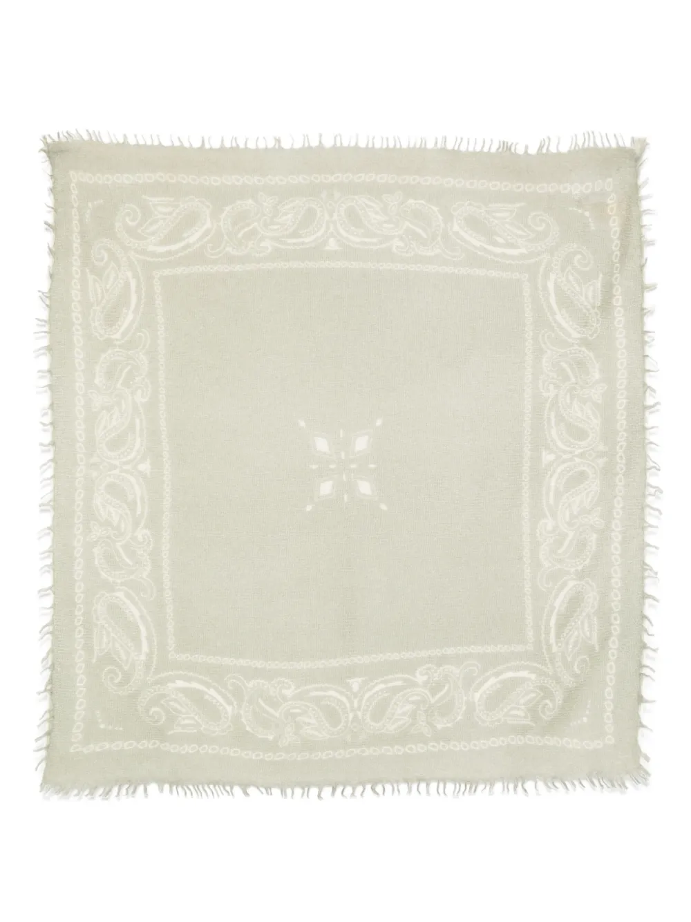 Warm-Me paisley-border fringed-edge scarf | Green | Image 1