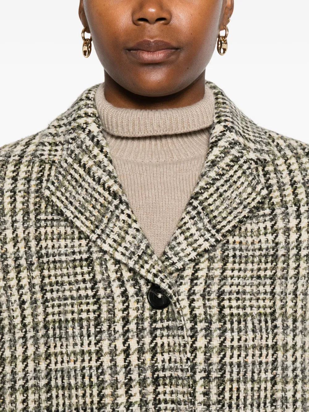 Massimo Alba Checked Lapel Coat In Multi