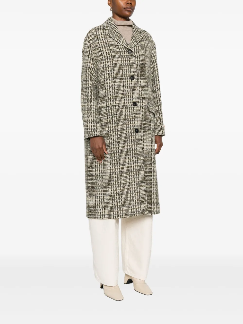 Massimo Alba Checked Lapel Coat In Multi