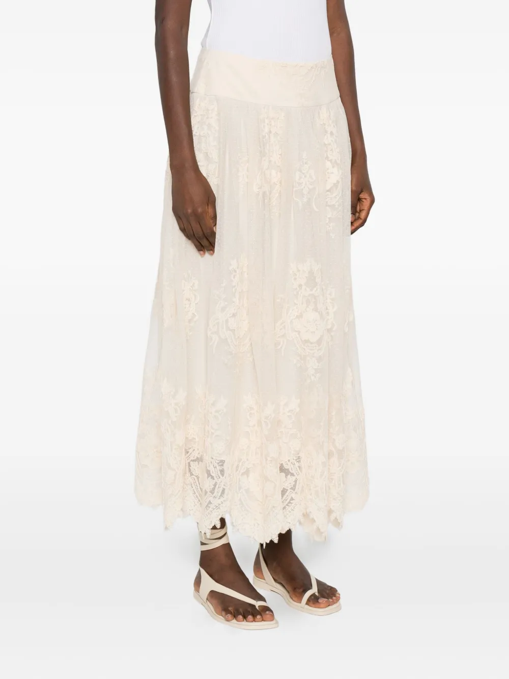 Zimmermann Lace Maxi Skirt In Neutral