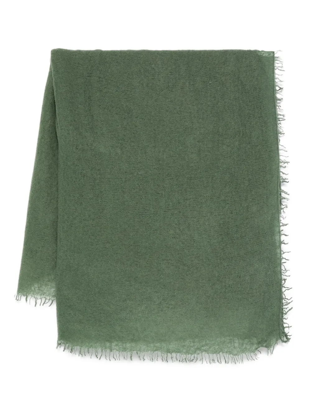 Warm-Me frayed-edges cashmere scarf | Green | Image 1