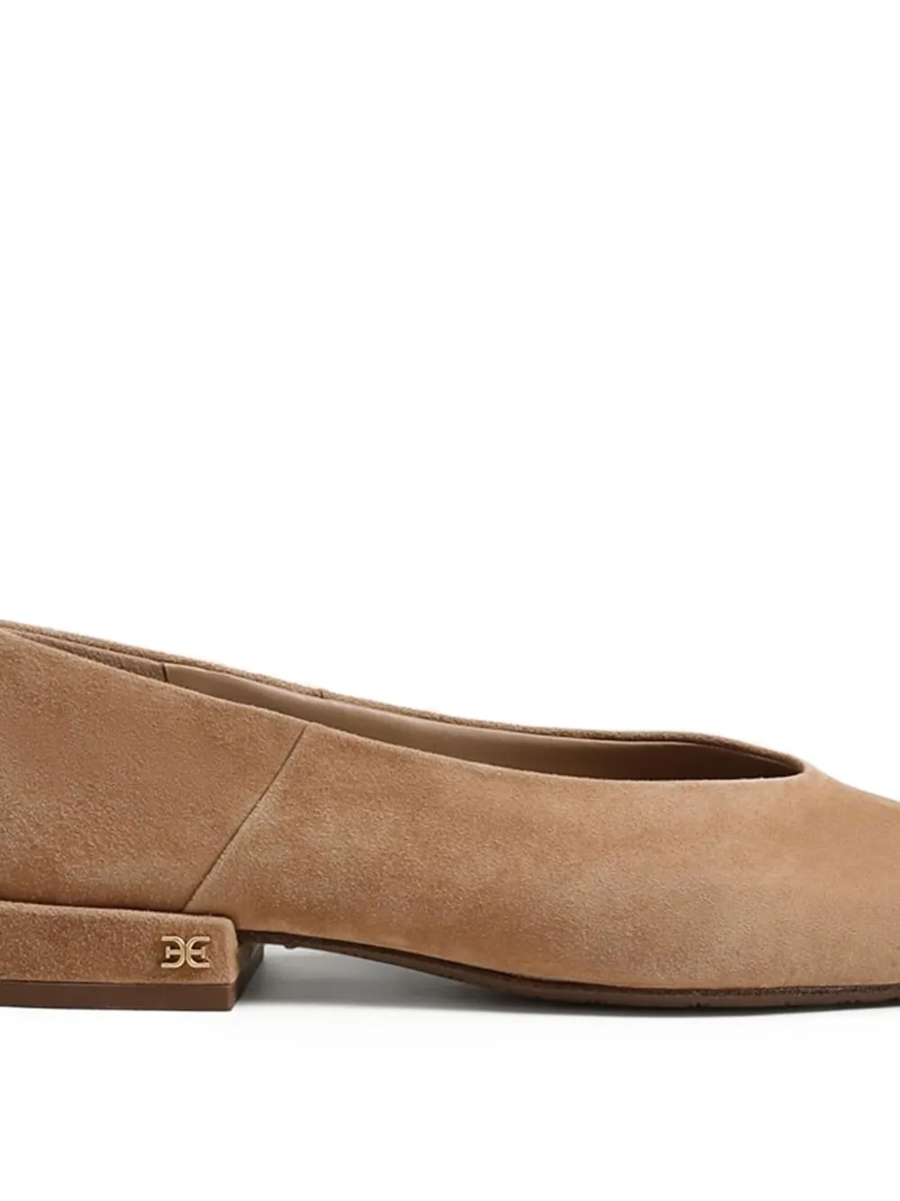 Sam Edelman Kasey Square-toe Suede Ballet Flats In Brown