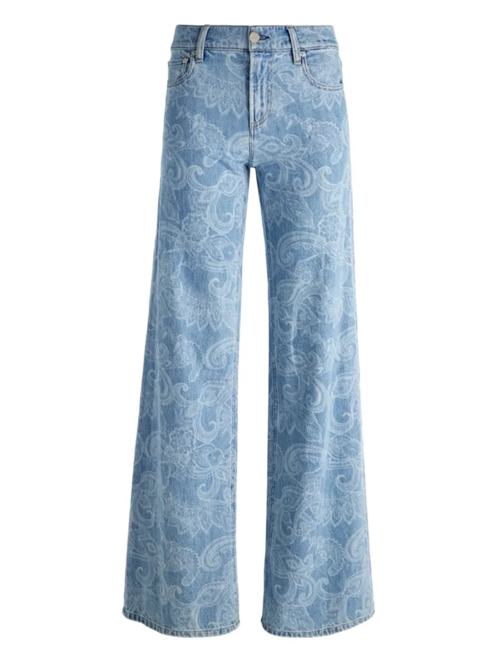 Alice And Olivia Paisley-print Jeans In Blue