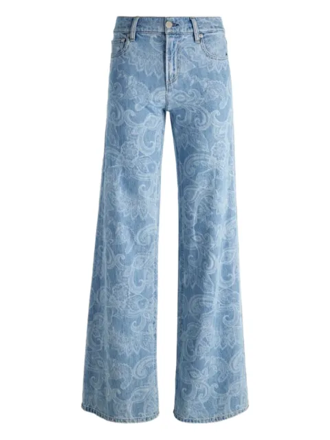 alice + olivia paisley-print jeans