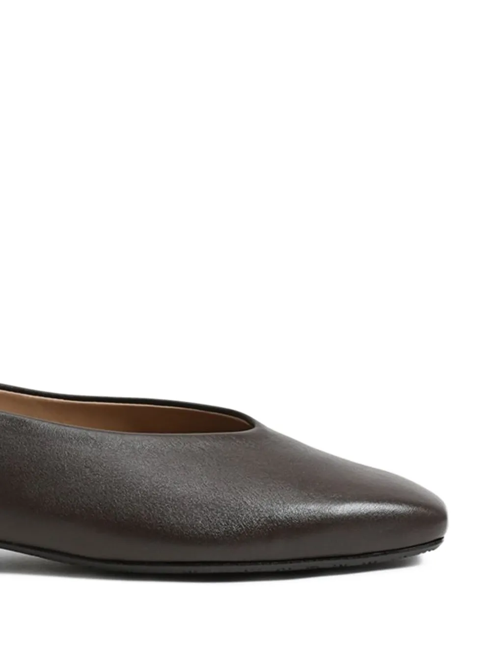 Sam Edelman Kasey Square-toe Leather Ballet Flats In Brown