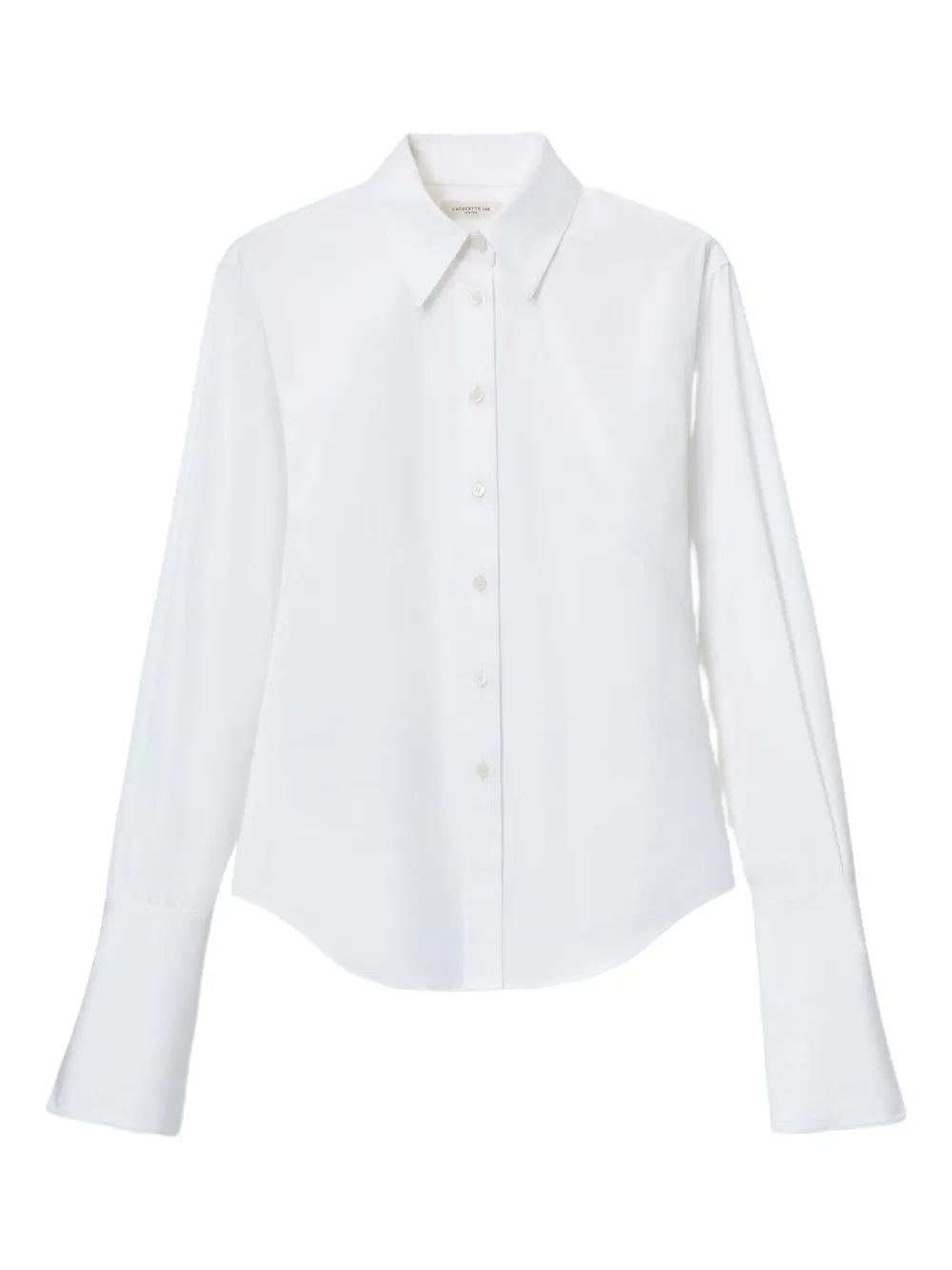Lafayette 148 Organic Cotton Poplin Fitted Shirt In White