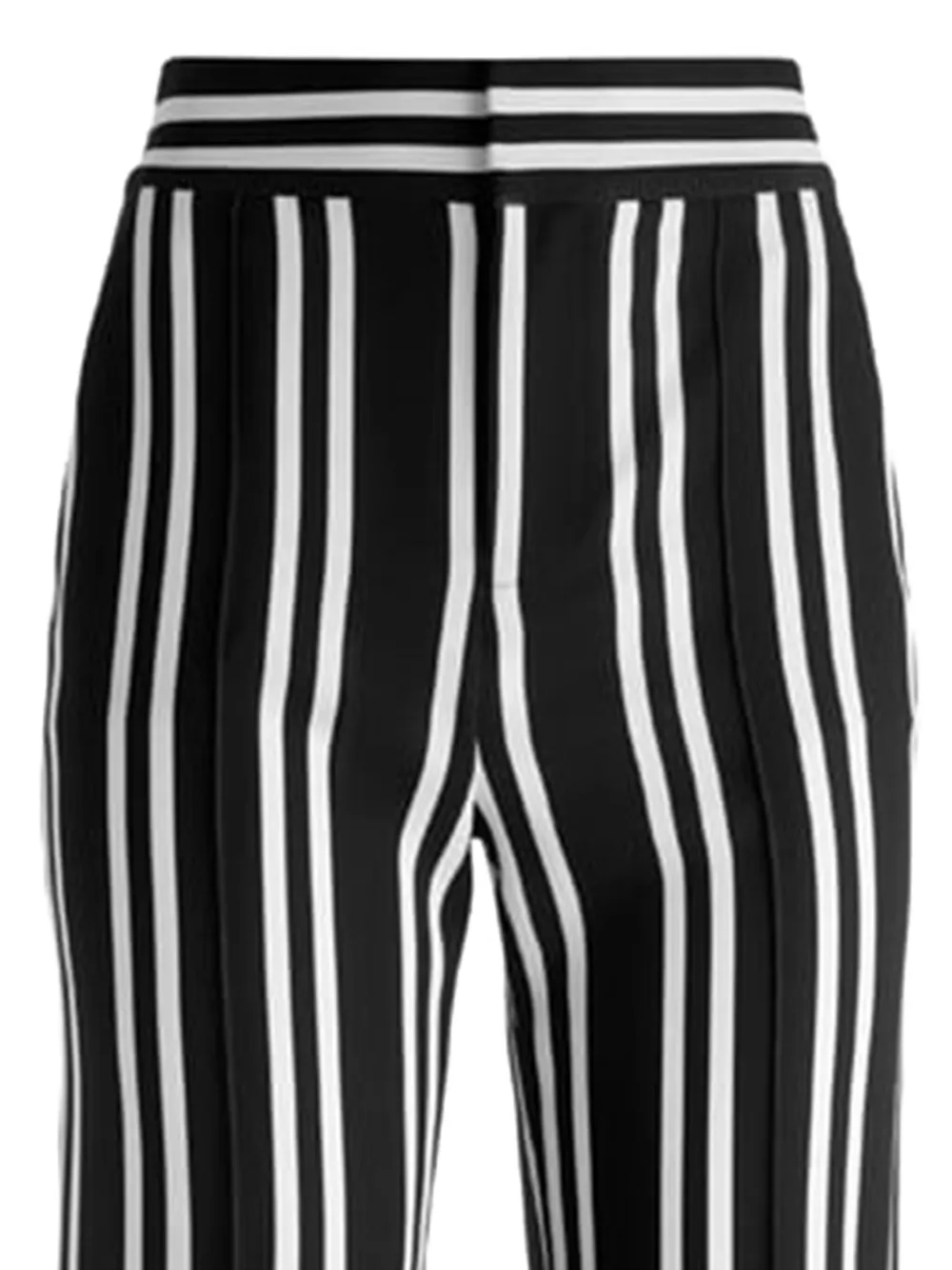 Alice And Olivia Stripe Trousers In Black