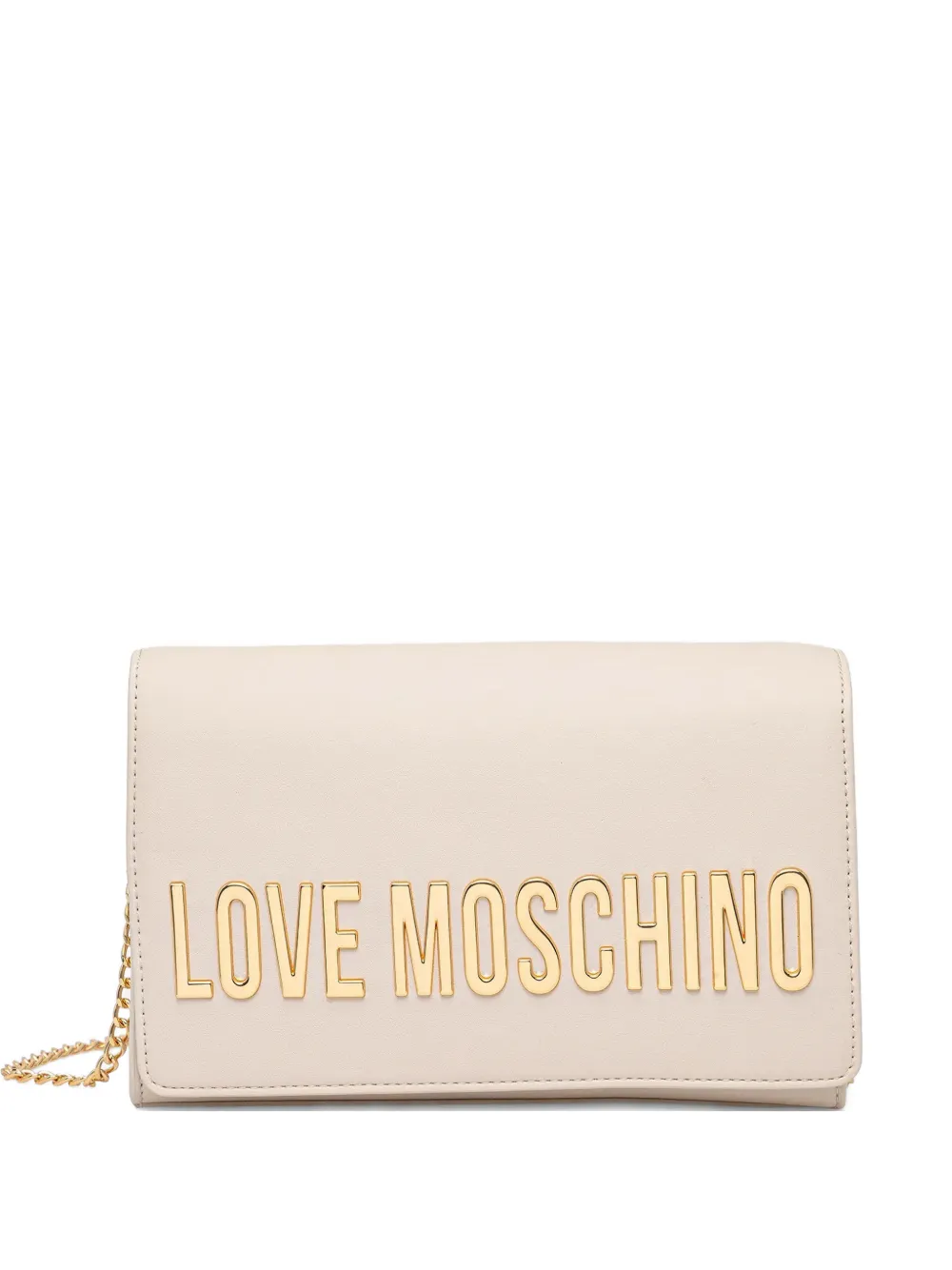 Love Moschino logo-appliqué cross body bag - Nude