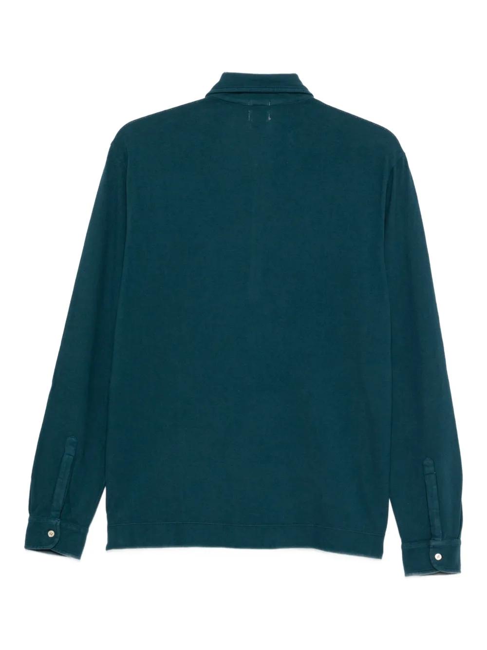 Massimo Alba Poloshirt met lange mouwen en zak - Blauw