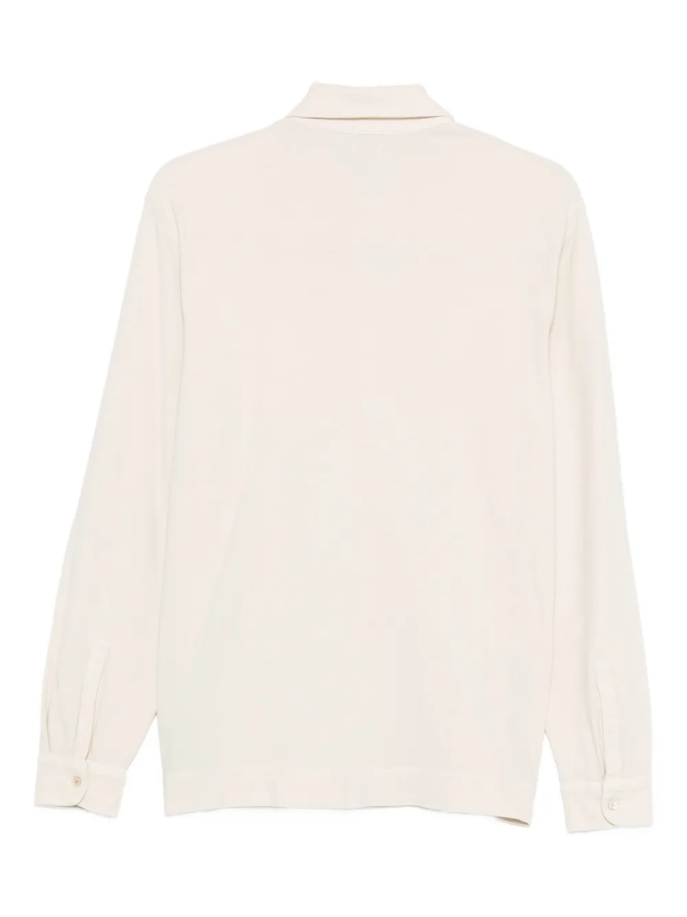 Massimo Alba Poloshirt met lange mouwen en zak - Beige
