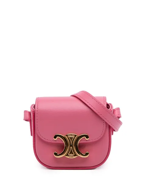 Celine Pre-Owned 2021 Mini Shiny Calfskin Triomphe crossbody bag