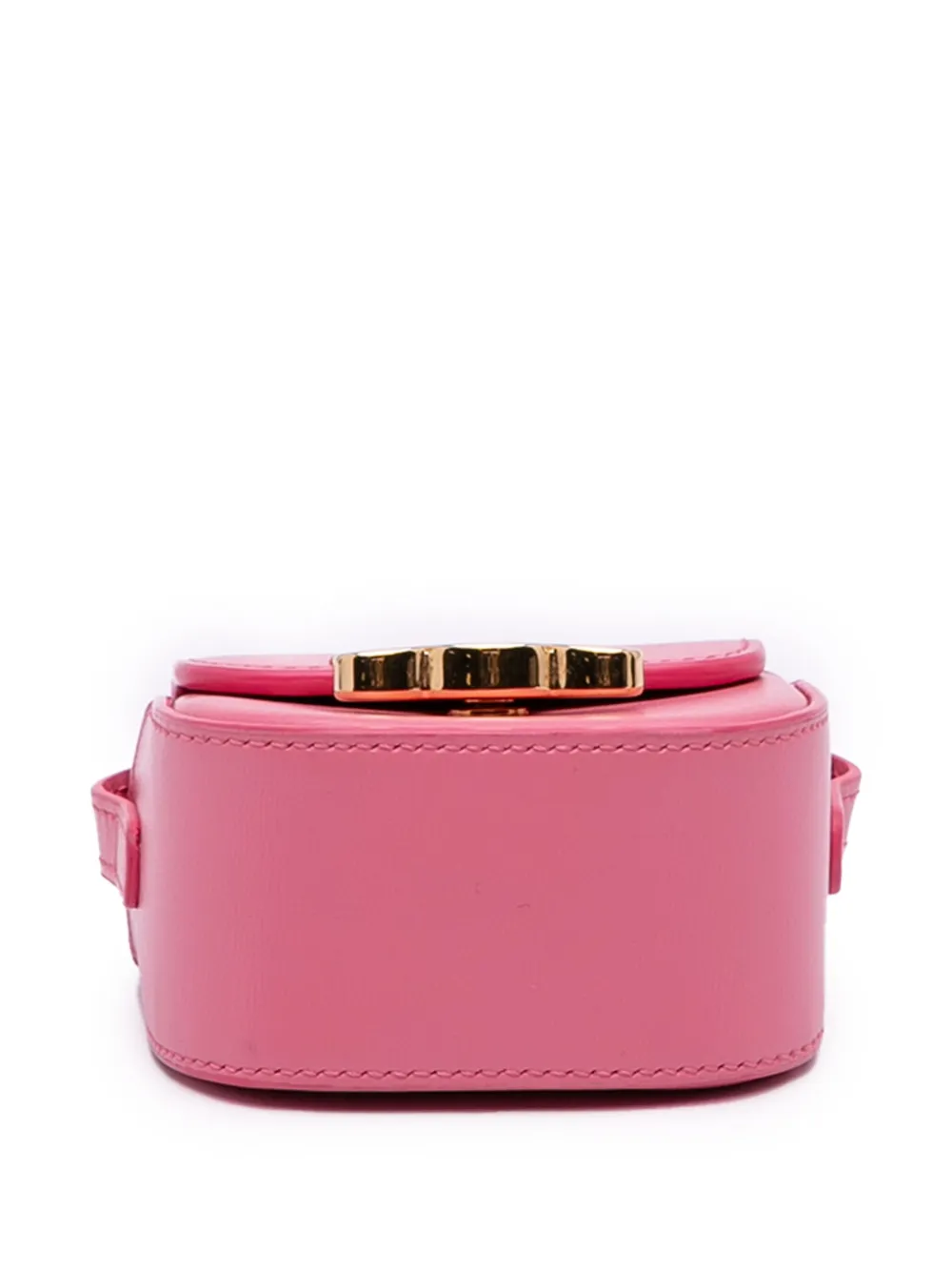 Pre-owned Celine 2021 Mini Shiny Calfskin Triomphe Crossbody Bag In Pink
