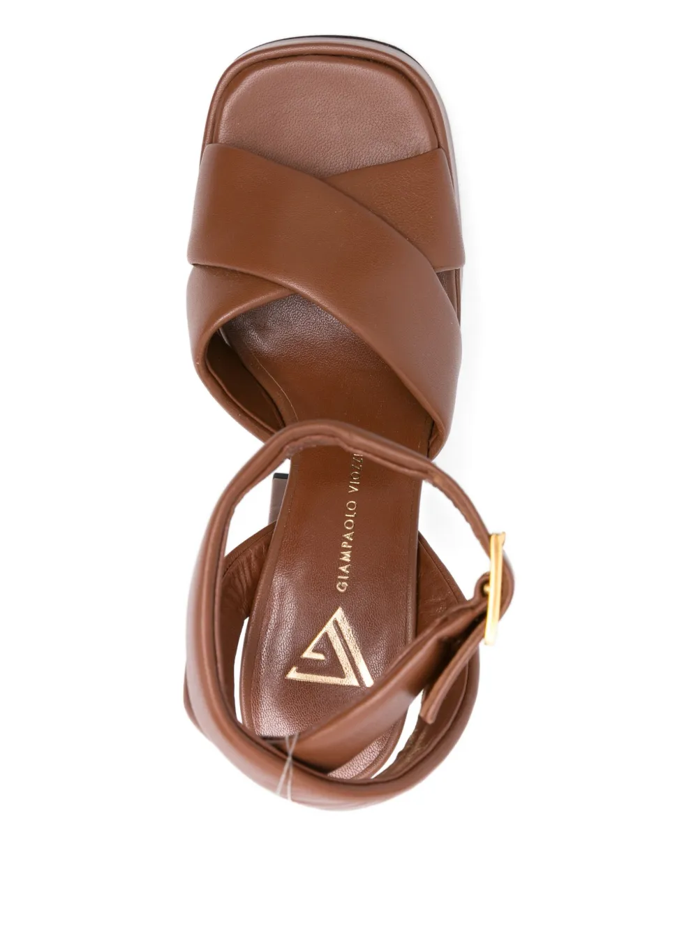 GIANPAOLO VIOZZI 140mm crossover platform sandals Brown