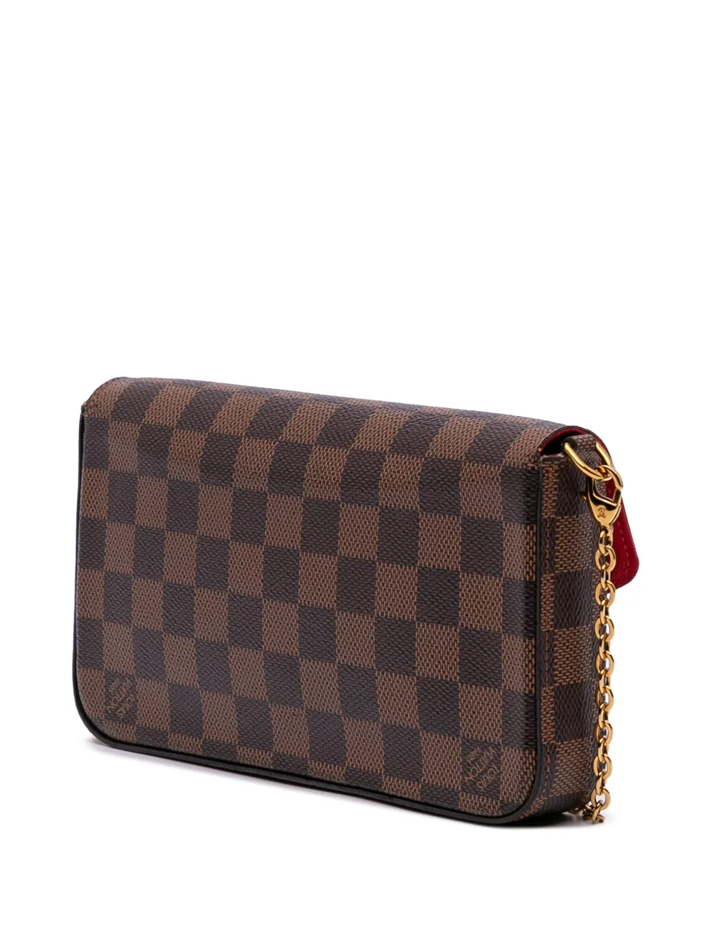 Pre-owned Louis Vuitton 2018 Damier Ebene Pochette Felicie Crossbody Bag In Brown