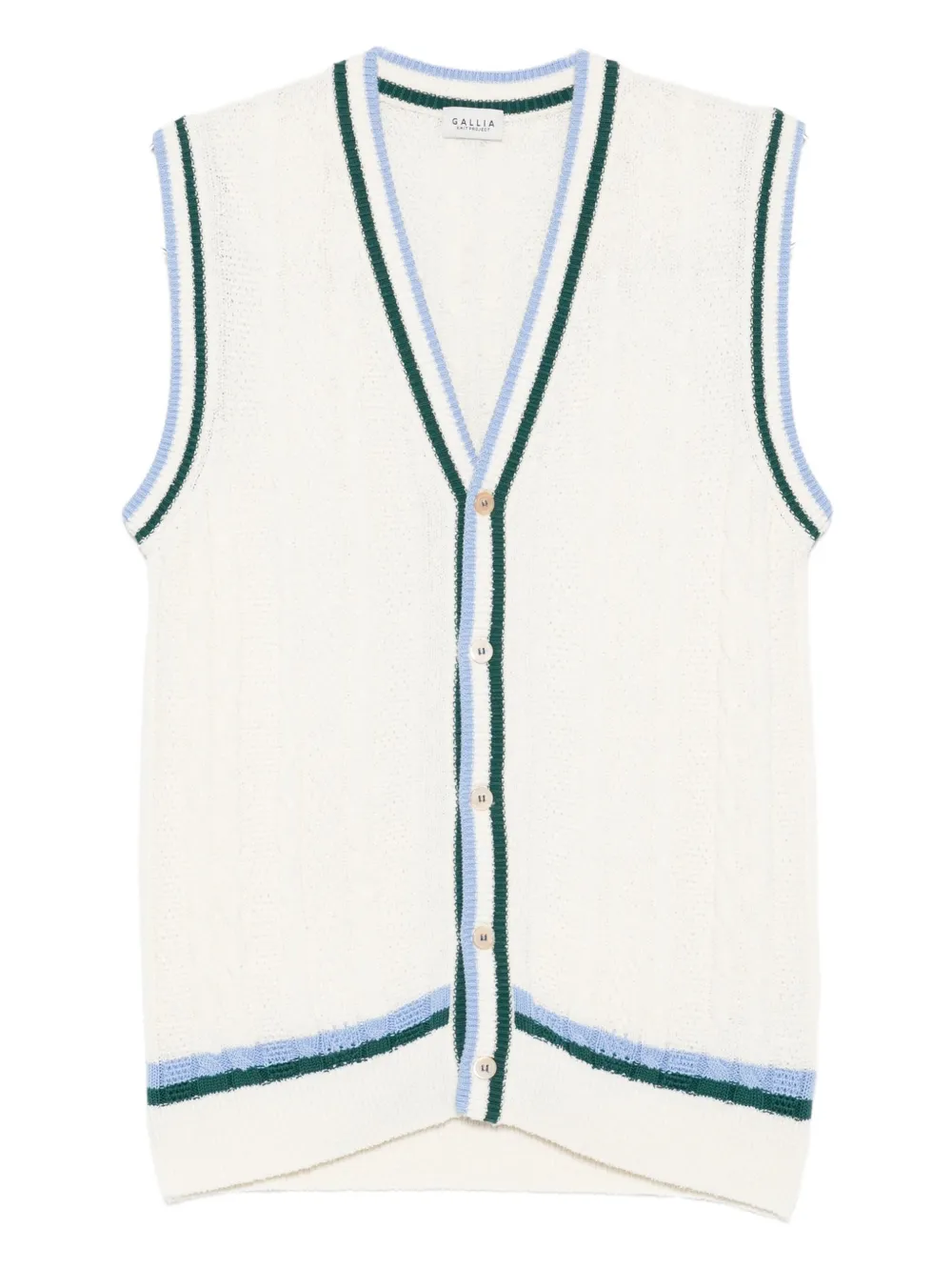 Gallia Button Sweater Vest In White