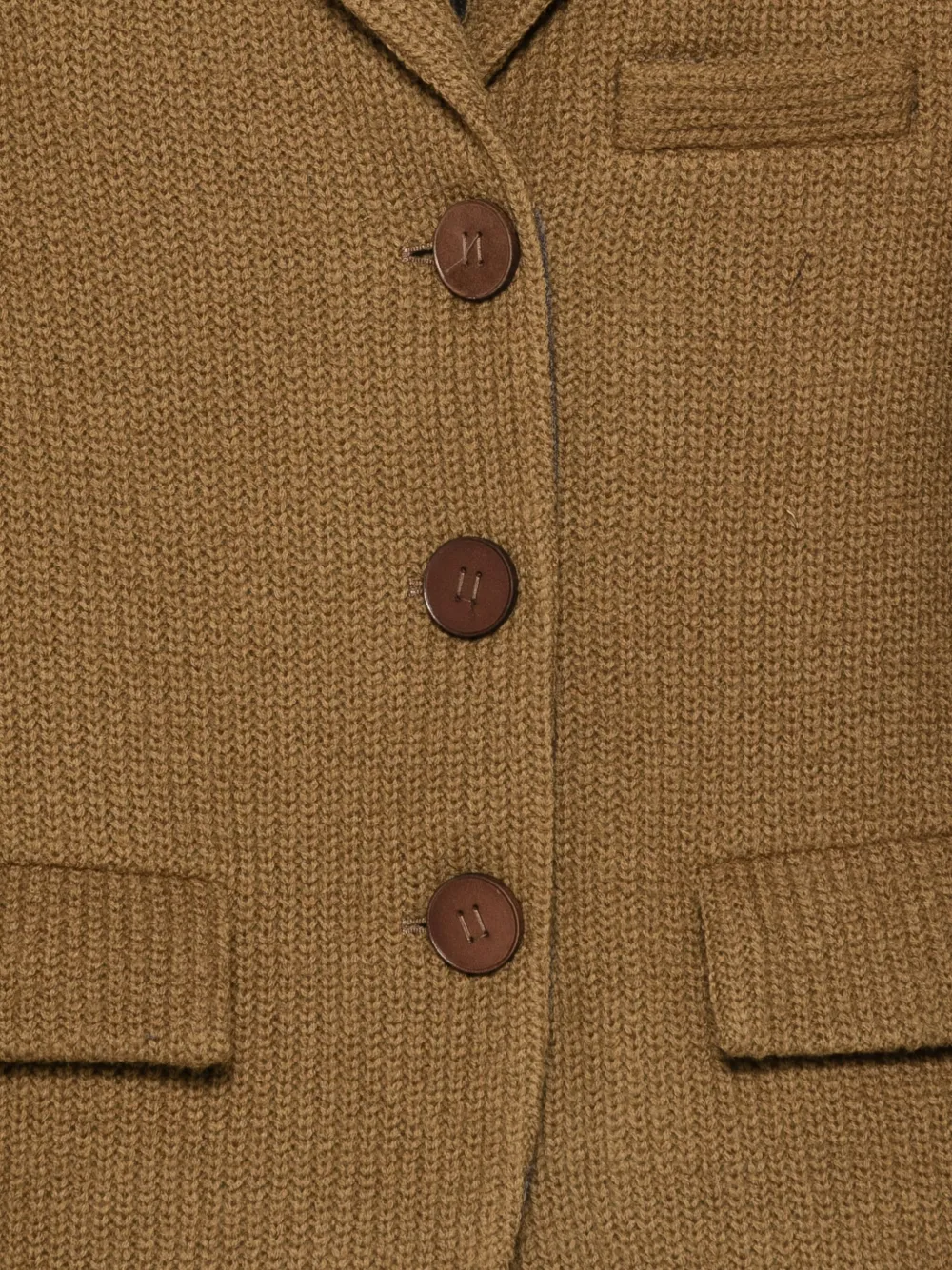 Tela Knitted-button Blazer In Green