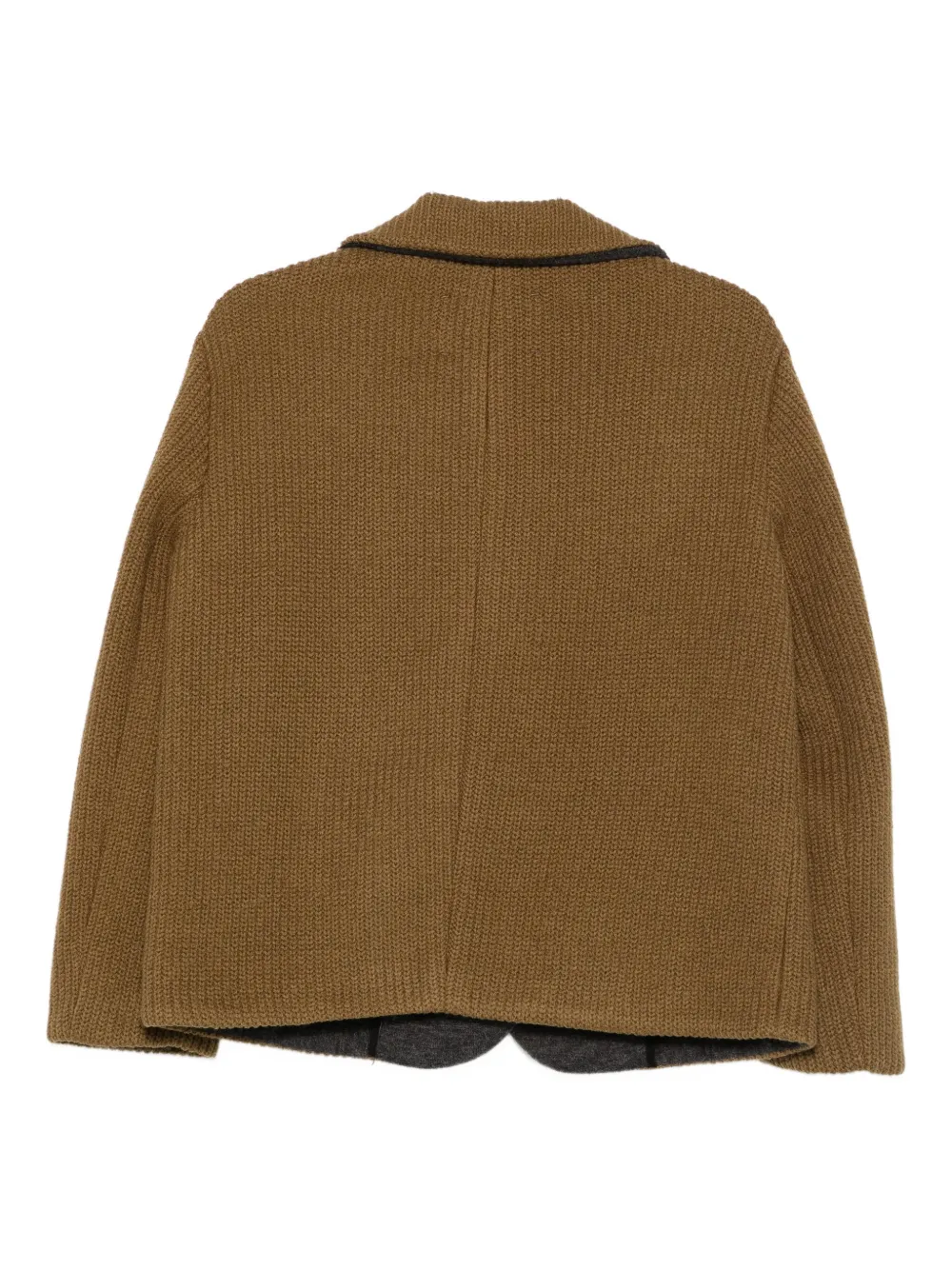 Tela Knitted-button Blazer In Green