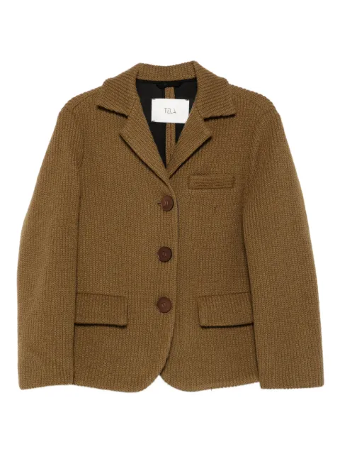 Tela knitted-button blazer